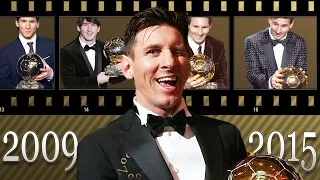 Lionel Messi ● All Ballon D'Or Awards ● 2009 - 2015 ᴴᴰ