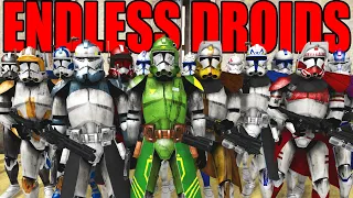 All CLONE COMMANDERS vs Endless Droid Army!? - Men of War: Star Wars Mod