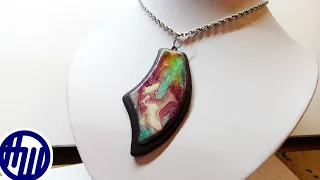 Как сделать кулон из кожи, картона и лака для ногтей. DIY. Pendant. Ciondolo