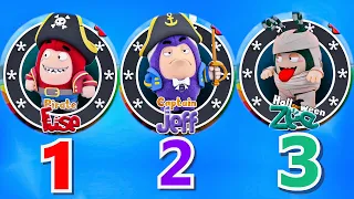 Oddbods Turbo Run Challenge Halloween Zee vs Captain Jeff vs Pirate Fuse | Nubi Gameplay