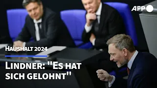 Lindner verteidigt Haushalt 2024: "Es hat sich gelohnt" | AFP