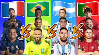 France VS Brazil VS Argentina VS Portugal 😮🔥 ULTİMATE Comparison 💪