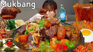 Sub)Real Mukbang- Legendary Braised Beef Ribs 🍖 Abalone 🦪 Noodles 🍜 Fried Rice 🍳 ASMR KOREAN FOOD