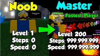 Noob To Master! Level 200! Becoming The Fastest Player! 3 Million Steps! - Legends Of Speed