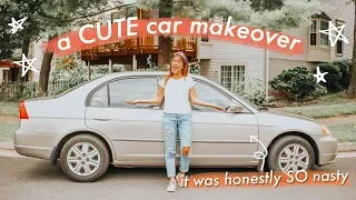 giving my car a PINTEREST MAKEOVER !!! transformation from crusty to cute