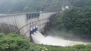 矢作ダム放流　台風15号　20220924