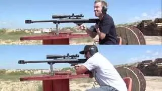 Mike Byrum and John Martin compare shooting styles of the Barrett M99