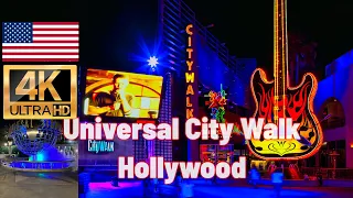 4K Walking Tour: UNIVERSAL CITY WALK  at night