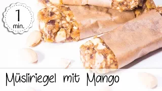 Veganer Müsliriegel mit Mango - Müsliriegel Vegan - Vegane Müsliriegel selber machen |Vegane Rezepte