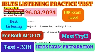 IELTS LISTENING PRACTICE TEST 2024 WITH ANSWERS | ACTUAL TEST- 338