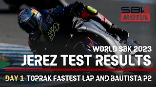 Toprak Razgatlolu's Fastest Lap WSBK Jerez Test Results 2023, Day One