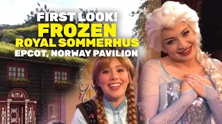 NEW "Frozen" Anna & Elsa Norway meet & greet in Royal Sommerhus at Epcot