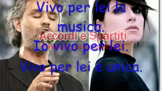 Vivo per lei con testo -Andrea Bocelli e Giorgia