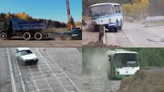 Российский отбойник краш тест дорожного барьера