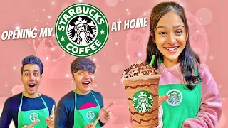 OPENING MY OWN STARBUCKS AT HOME WITH MY BROTHER & SISTER | Rimorav Vlogs