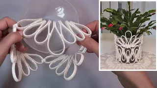 DIY💖A delicate flowerpot will decorate any room. Interior ideas.