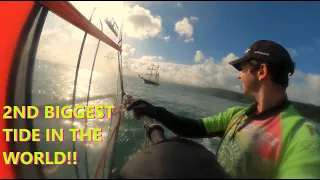 WINDSURFER meets PIRATE SHIP - crossing to Lundy Isle, Bristol Channel - attempt 2!