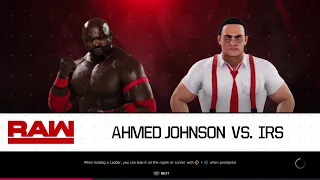 Ahmed Johnson vs IRS. Monday night Raw. WWE 2K20