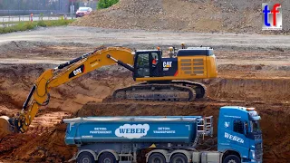 CATERPILLAR 352F & 352F XE Loading Tipper Trailer Trucks / Sattelkipper, Germany, 2017.