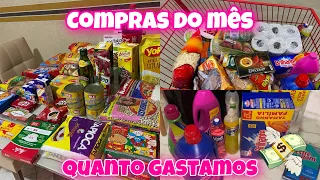 COMPRAS DO MÊS NO SUPERMERCADO ATACADISTA + QUANTO GASTAMOS?! 😱| Valéria Sousa