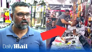 'I didn't choke her!': Shopkeeper reacts to backlash of attacking customer after attempted theft