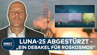 RUSSISCHE RAUMSONDE "LUNA 25" ABGESTÜRZT: „Ein Debakel für Roskosmos“ | EILMELDUNG