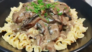 MUSHROOM STROGANOFF (VEGAN) - CookingwithKarma