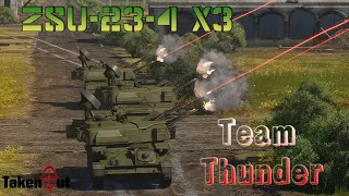 Russian ZSU-23-4 x3 Anti-air squad | Team Thunder (War Thunder)