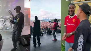 Paul Pogba and Jesse Lingard dances on stage with Burna Boy at Parklife festival