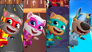 Talking Tom Hero Dash Super Tom Vs Super Angela Vs Super Ginger Vs Super Ben Gameplay