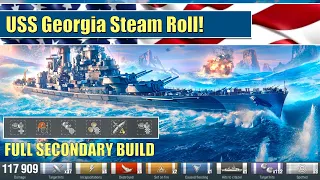 USS Georgia Steam Roll Full Secondary Build | Debrief with Ripper | #worldofwarships #battleship