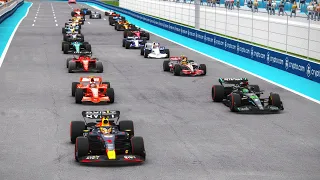 F1 2023 Cars vs F1 2007 Cars - Miami GP