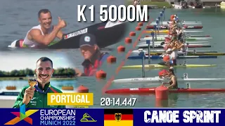 K1 Men 5000m Final  | FERNANDO PIMENTA CHAMPION | European Championships Munich 2022