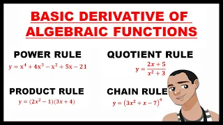 BASIC DERIVATIVE OF ALGEBRAIC FUNCTIONS || BASIC CALCULUS