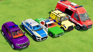 POLICE CAR, AMBULANCE, COLORFUL CARS FOR TRANSPORTING! -FARMING SIMULATOR 22