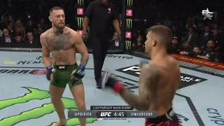 All kicks by Conor McGregor BROKEN LEFT LEG VS Dustin Poirier 2021