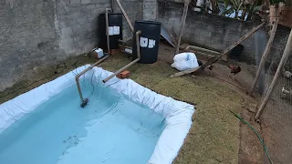 FIZ UM LAGO PERFEITO PARA CRIAÇÃO DE PEIXES NO QUINTAL DE CASA