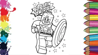 LEGO CAPTAIN AMERICA Coloring Pages 🧱How to CAPTAIN AMERICA!