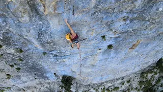 ESCALADA SADERNES. Via Gebo 6A+. Sector Escenari