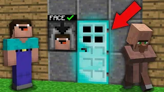 Minecraft NOOB vs PRO:ONLY NOOB CAN OPEN THIS DIAMOND DOOR WITH FACE SCANNER!Challenge 100% trolling