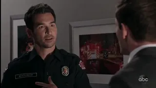 Station 19 04x03-Travis runs into Emmett for the first time after he left