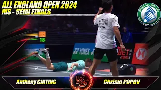 Anthony GINTING [INA]  vs Christo POPOV [FRA]  | All England Open 2024  |SEMI FINALS