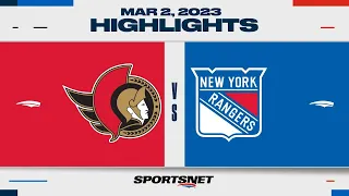 NHL Highlights | Senators vs. Rangers - March 2, 2023