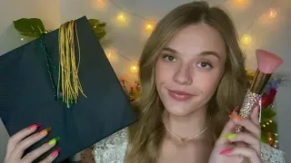 ASMR Big Sis Gets You Ready For Graduation 🎓 (makeup, hair, outfit)