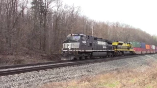 NS Virginian heritage unit trailing on 20R at Enon Valley, PA