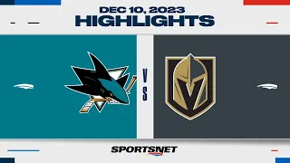 NHL Highlights | Sharks vs. Golden Knights - December 10, 2023