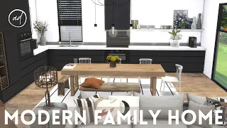 MODERN FAMILY HOME with Teenager & Twins || Sims 4 || CC SPEED BUILD + CC List