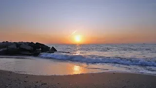 relaxing nature sound of sea waves - morning at the beach (long version) [3D binaural audio]