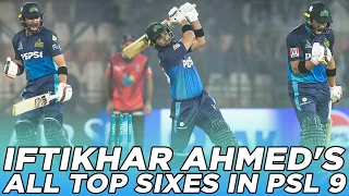 PSL 9 | 📽️ Iftikhar Ahmed's All Top Sixes in HBL PSL 2024 | HBL PSL 9 | M2A1A