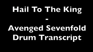 Hail To The King  - Avenged Sevenfold - Drum Transcript DIFFICULTY 2/5 ⭐️